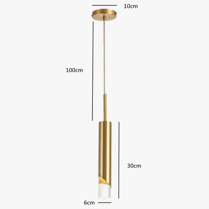 Suspension cylindrique LED finition cuivre doré — LZ4N7Q2