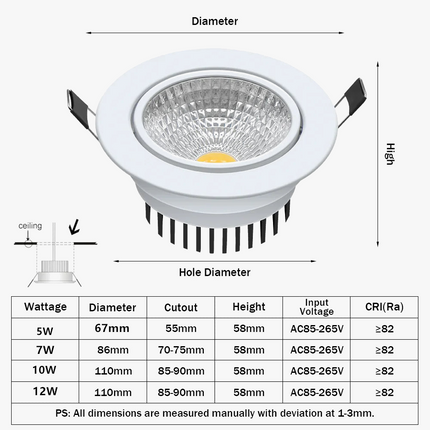 Spot LED encastré dimmable COB super lumineux — LZ4X9P2
