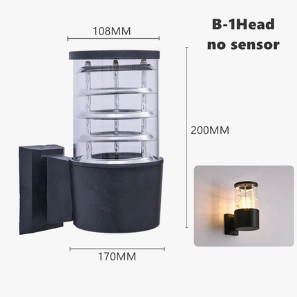 E27 LED applique extérieure capteur haut vers le bas verre aluminium étanche jardin lumière couloir rue extérieur applique murale 110V 220V