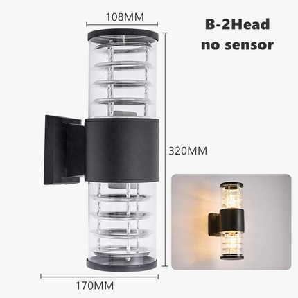 E27 LED applique extérieure capteur haut vers le bas verre aluminium étanche jardin lumière couloir rue extérieur applique murale 110V 220V