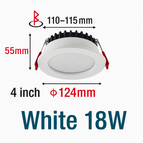 Blanc 4 pouces 18W / 3000K