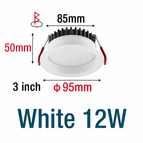 Blanc 3 pouces 12W / 3000K