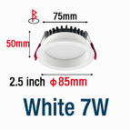 Blanc 2,5 pouces 7W / 3000K