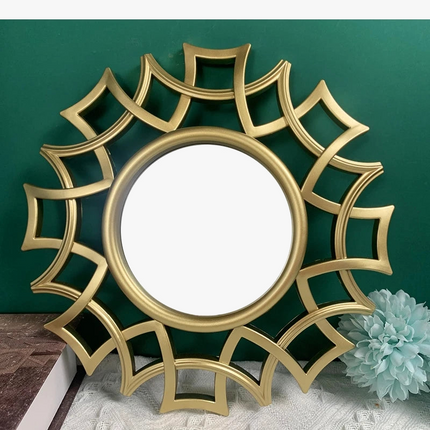 Ensemble décoratif mural suspendu avec miroir et suspension géométrique — LZ7NQ2