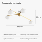 Couleur cuivre 4 têtes / Lumière chaude