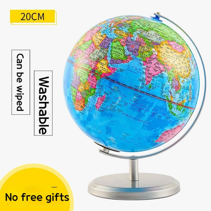 Lampe de table globe étudiant géographie sur base métallique — LZ4N7Q2