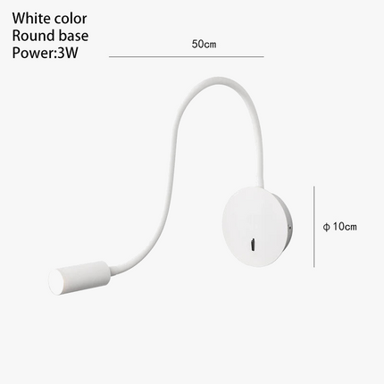 Applique murale LED liseuse 3W avec interrupteur blanc et noir flexible — LZ4X9T2