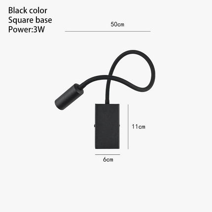 Applique murale LED liseuse 3W avec interrupteur blanc et noir flexible — LZ4X9T2