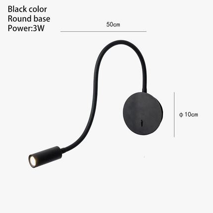 Applique murale LED liseuse 3W avec interrupteur blanc et noir flexible — LZ4X9T2