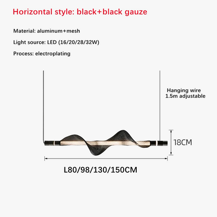 Lustre LED italien design créatif à longue bande — LZ4X9Q