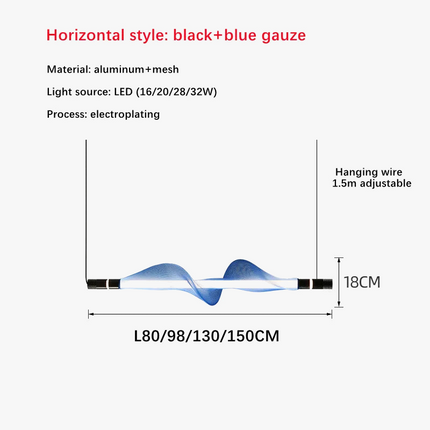 Lustre LED italien design créatif à longue bande — LZ4X9Q