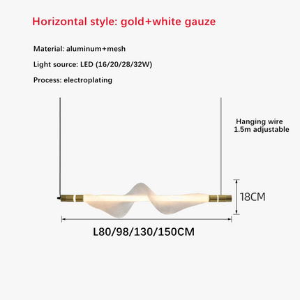Lustre LED italien design créatif à longue bande — LZ4X9Q
