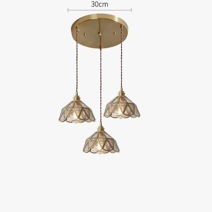 Suspension LED nordique en verre et cuivre moderne — LZ4X9T2