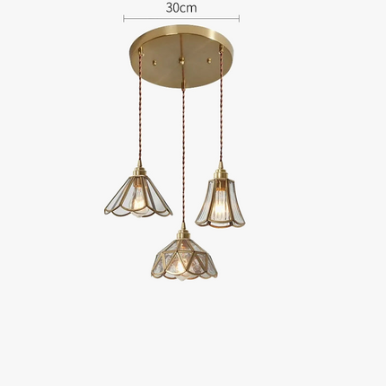 Suspension LED nordique en verre et cuivre moderne — LZ4X9T2