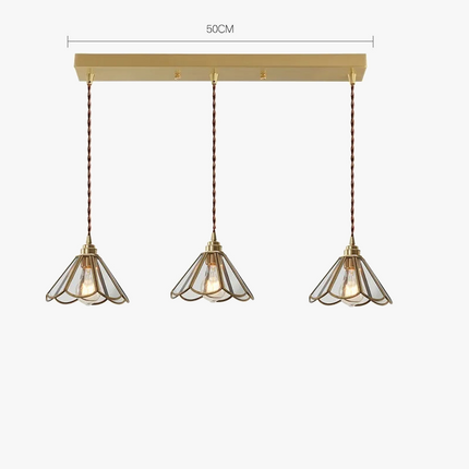 Suspension LED nordique en verre et cuivre moderne — LZ4X9T2