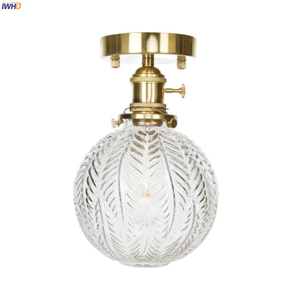 IWHD nordique japon Style cuivre plafonniers pour salon chambre boule De verre plafonnier Plafondlamp LED Lampara De Techo