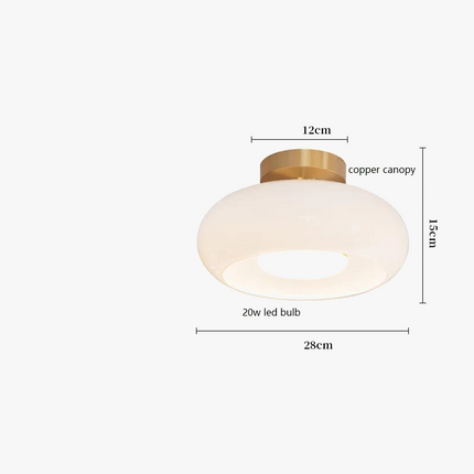 Plafonnier LED moderne style nordique cuivre et verre pour salon — LZ4X9T1
