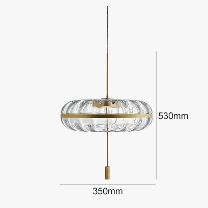 Suspension design post-moderne ovale effet ondulation verre pour salle à manger loft — LZ4X9P