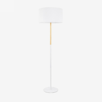 Lampadaire en bois avec abat-jour en tissu — LZ4G7N2