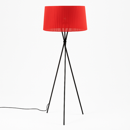 Lampadaire Nordic à pieds croisés avec abat-jour tissu rouge — LZ4X9P2