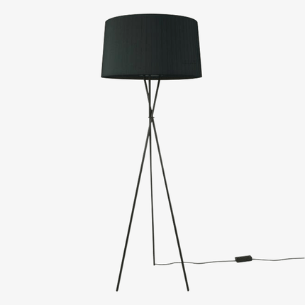Lampadaire Nordic à pieds croisés avec abat-jour tissu noir — LZ4X9M