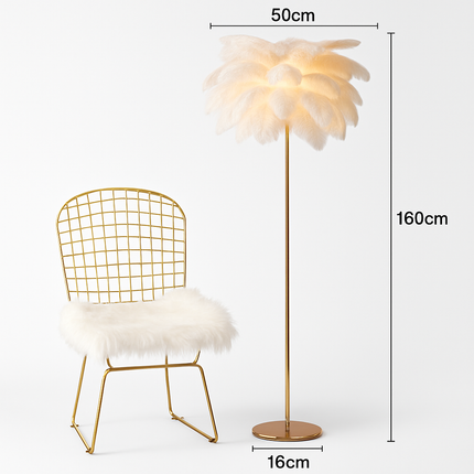 Lampadaire nordique décoratif à plumes d'autruche avec LED intégrée — LZ4N7XQ