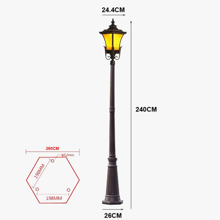 Lampadaire de jardin rétro en aluminium antirouille et étanche — LZ4X9P2Q