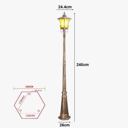 Lampadaire de jardin rétro en aluminium antirouille et étanche — LZ4X9P2Q