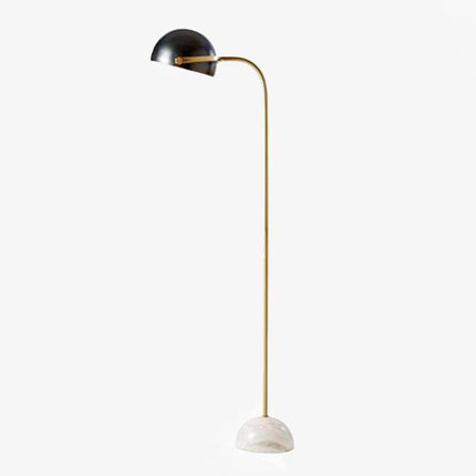 Lampadaire doré avec abat-jour sphérique noir et base en marbre — LZ4X9T