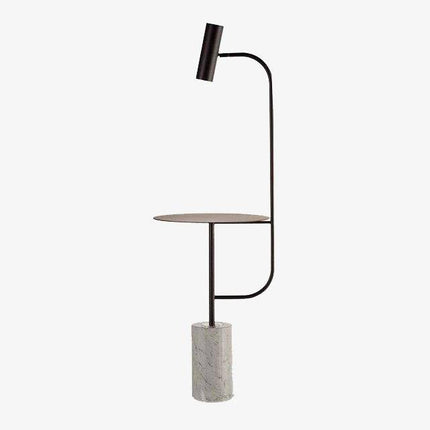 Lampadaire doré avec table et base en marbre design Phube — LZ4X9T2