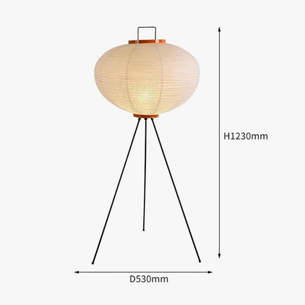 Lampadaire japonais en papier de riz avec trépied design — LZ4P9XQ