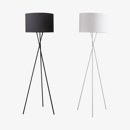 Lampadaire LED design trépied avec abat-jour tissu noir ou blanc — LZ4X9M