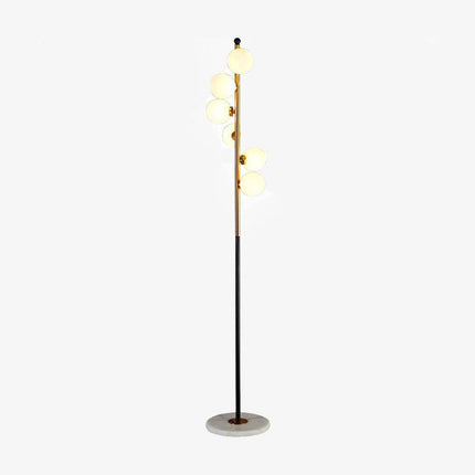Lampadaire LED design moderne à globe en verre doré — LZ4X9P2