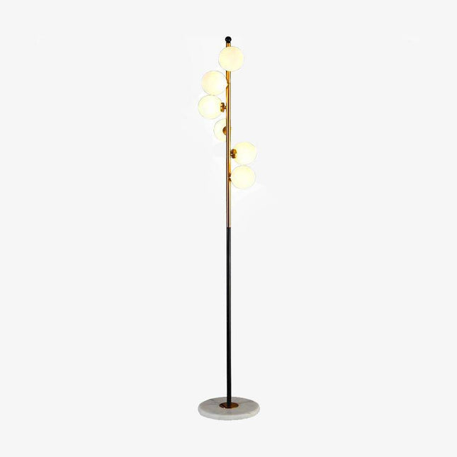 Lampadaire design moderne LED doré à boule en verre