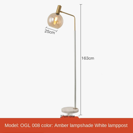 Lampadaire intérieur en métal doré et noir avec verre — LZ4X9M2