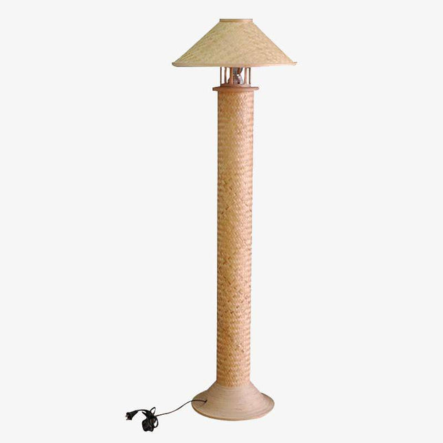 Lampadaire en bambou tressé Retro
