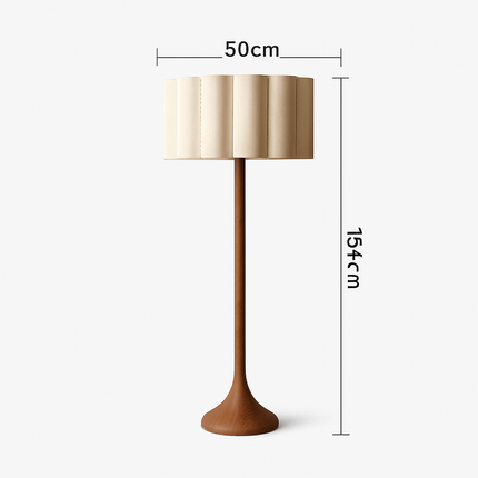 Lampadaire en bois massif style wabi-sabi au design zen moderne — LZ4X9P2