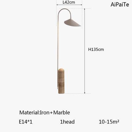 Lampadaire réglable en marbre et pierre naturelle — LZ4Q9W2