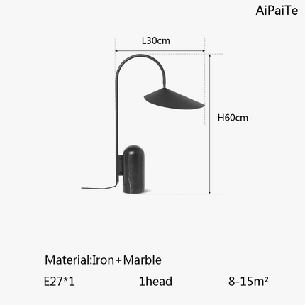 Lampadaire réglable en marbre et pierre naturelle — LZ4Q9W2