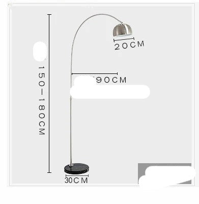 Lampadaire nordique pliant en marbre avec arc rotatif argenté pour salon et chambre — LZ4X9P