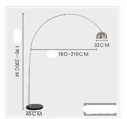 Lampadaire nordique pliant en marbre avec arc rotatif argenté pour salon et chambre — LZ4X9P