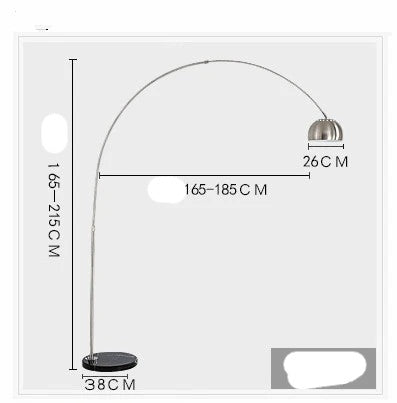 Lampadaire nordique pliant en marbre avec arc rotatif argenté pour salon et chambre — LZ4X9P