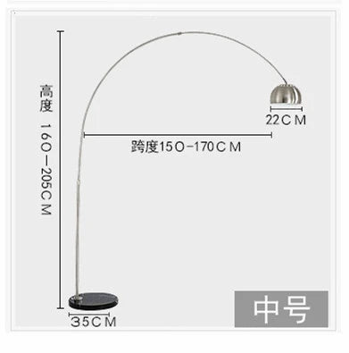 Lampadaire nordique en marbre avec arc rotatif et bois pliant — LZ4X9J
