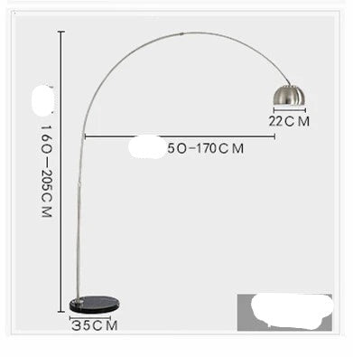 Lampadaire nordique pliant en marbre avec arc rotatif argenté pour salon et chambre — LZ4X9P