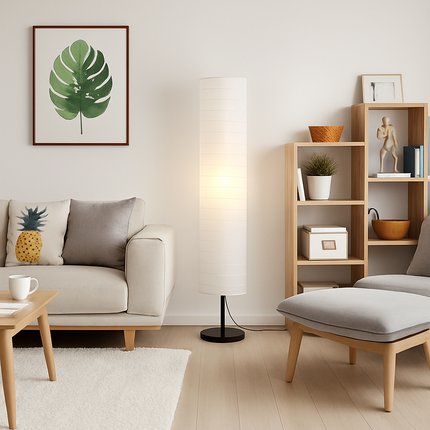 Lampadaire en papier au design scandinave pour intérieur élégant — LZ4X9M