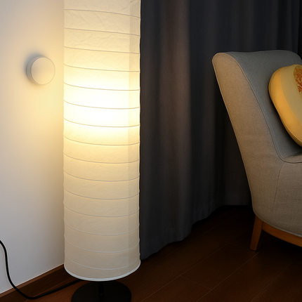 Lampadaire en papier au design scandinave pour intérieur élégant — LZ4X9M