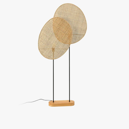 Lampadaire en rotin tissé style asiatique pour intérieur moderne — LZ4X9T1
