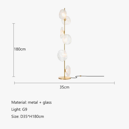 Lampadaire en verre au design nordique pour intérieur moderne — LZ4X9P2