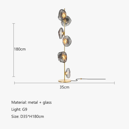 Lampadaire en verre au design nordique pour intérieur moderne — LZ4X9P2