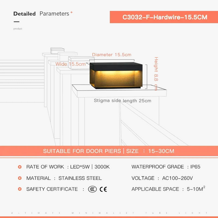 Lampadaire extérieur étanche pour clôture et portail paysager — LZ4X9M